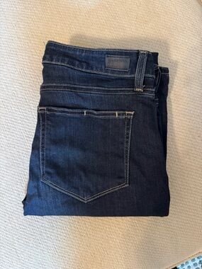 PAIGE Dark Blue High Rise Manhattan Denim
